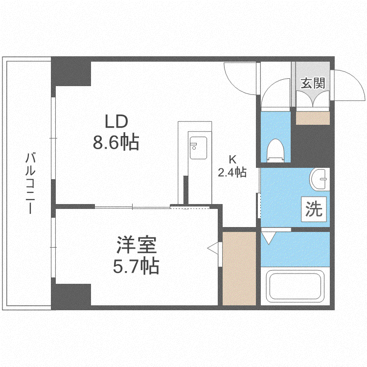 レゾ札幌(1LDK/6階)の間取り写真