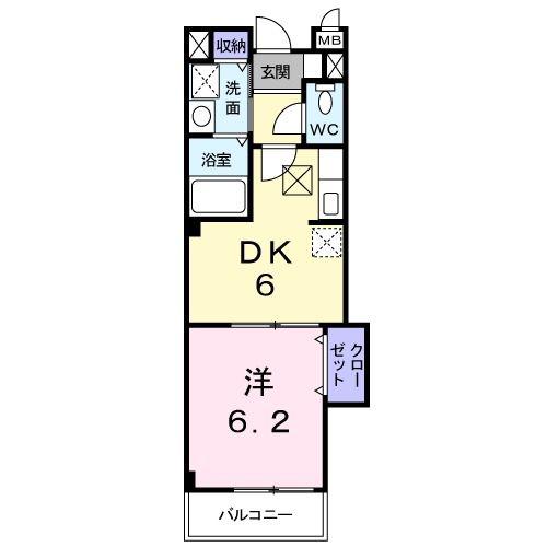 ボヌ-ルレジダンスTM(1DK/1階)の間取り写真