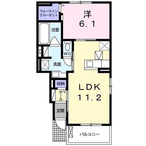 トーゴY(1LDK/1階)の間取り写真