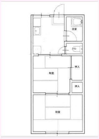 扇ハイツ(2K/1階)の間取り写真