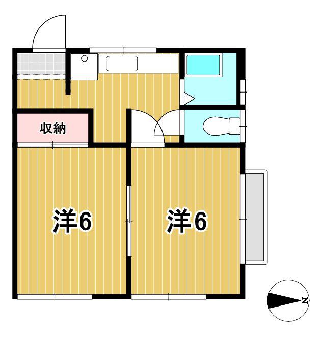 高橋アパート(2K/2階)の間取り写真
