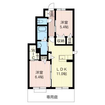 LA DOLCE I(2LDK/1階)の間取り写真