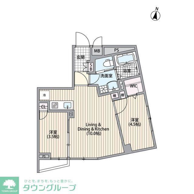 エルファーロ南麻布(2LDK/2階)の間取り写真