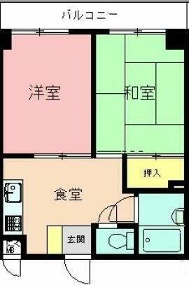 レジデンス秀(2K/3階)の間取り写真