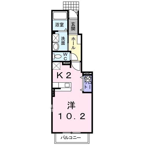 ベルパークA(1K/1階)の間取り写真
