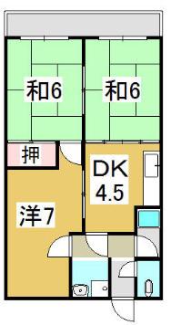 須磨マンション(3DK/2階)の間取り写真