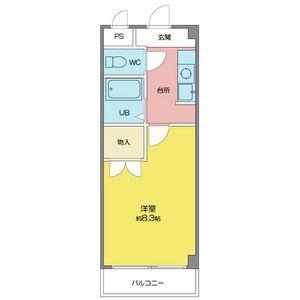 アゼリアヒルズ(1K/2階)の間取り写真