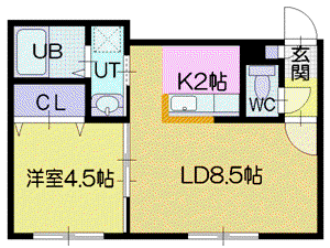 サードエポック文京台(1LDK/2階)の間取り写真