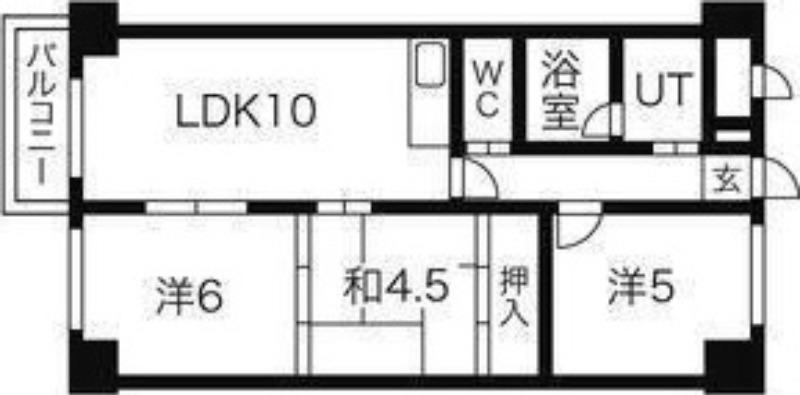アルファヒル麻生(3LDK/4階)の間取り写真