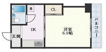 MSTYLE武庫之荘I(1DK/4階)の間取り写真