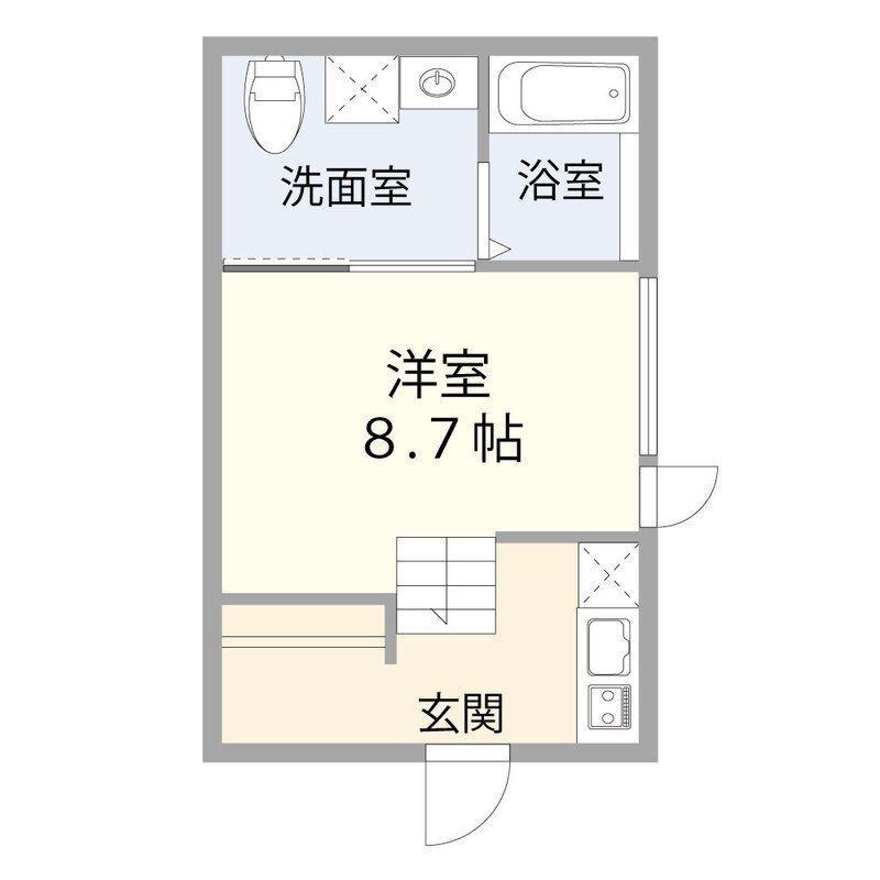 東京メトロ千代田線 代々木上原駅 徒歩7分 3階建 築8年(ワンルーム/1階)の間取り写真