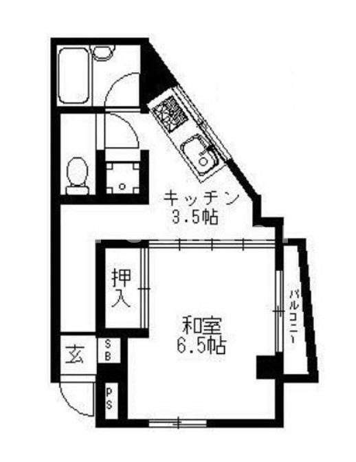 林ビル(1K/3階)の間取り写真