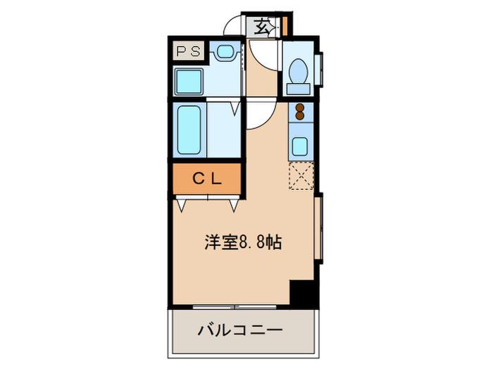 ネオルッソ薬院(ワンルーム/2階)の間取り写真