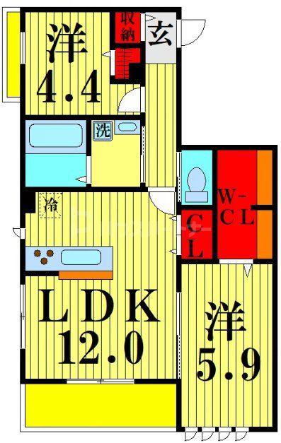 グレイス K(2LDK/2階)の間取り写真