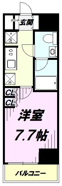 AZEST立川II(1K/8階)の間取り写真