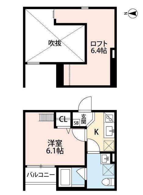 PLUSTATE・プラステート(1K/1階)の間取り写真