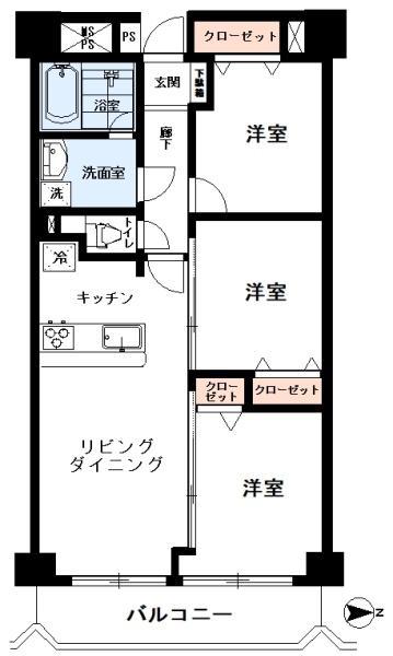 ストークマンション東陽町(3LDK/8階)の間取り写真