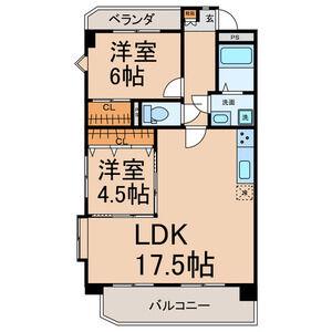 三幸マンション(2LDK/2階)の間取り写真