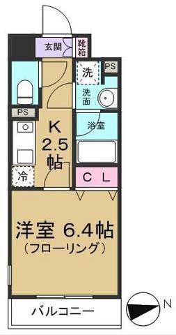 セリーンコート高野台(1K/7階)の間取り写真
