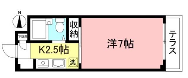 アミカル三軒茶屋(1K/1階)の間取り写真