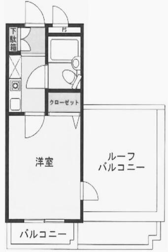 クレスト小杉(1K/4階)の間取り写真