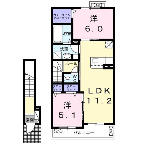 リメインα(2LDK/2階)の間取り写真