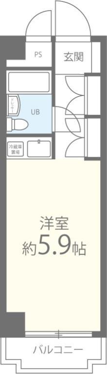 セイワパレス福島(ワンルーム/4階)の間取り写真