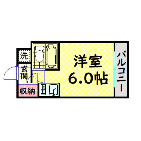ビバリーヒルズ泉尾(1K/8階)の間取り写真