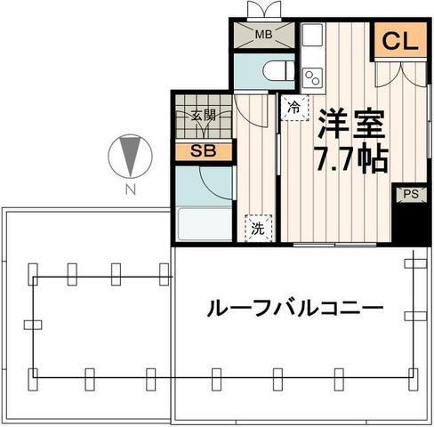 エフシティ亀戸(ワンルーム/9階)の間取り写真