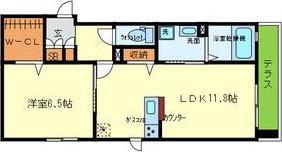シャーメゾンオーク(1LDK/2階)の間取り写真