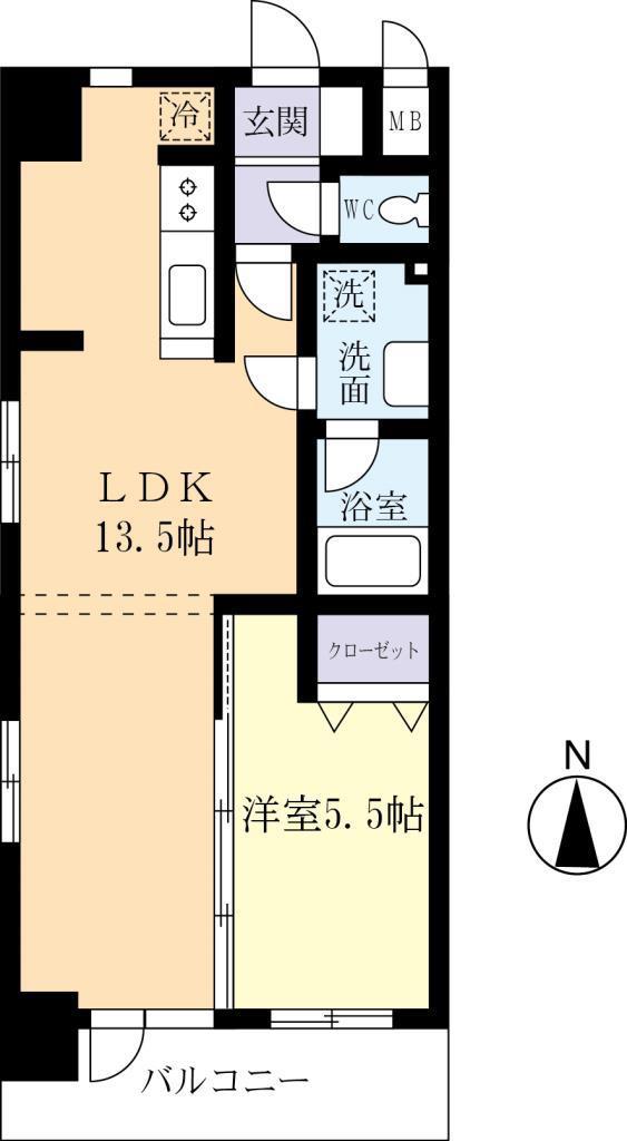 WILLDO桜川(1LDK/10階)の間取り写真