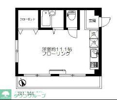 SANGIーIV(ワンルーム/2階)の間取り写真