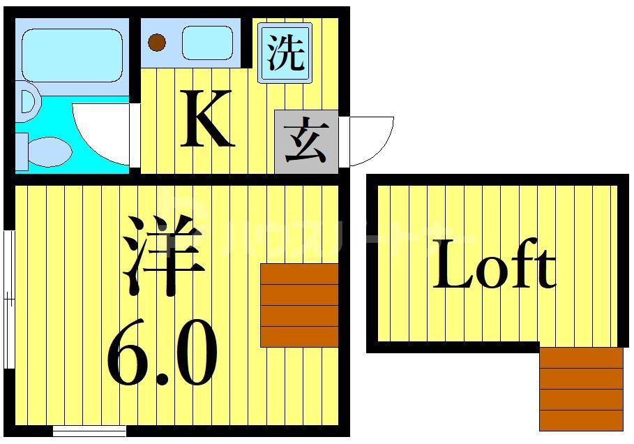第5メゾン稲垣(1K/1階)の間取り写真