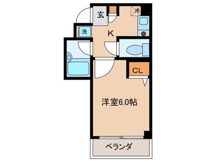 パライッソハヤシ(1K/4階)の間取り写真
