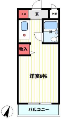 ウィンベルソロ川越第6(ワンルーム/1階)の間取り写真