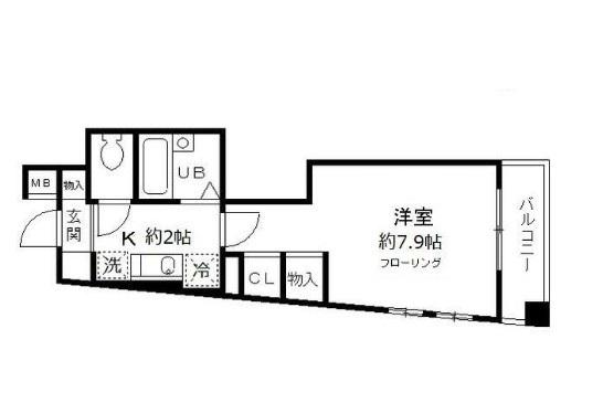 GRANDEUR OSAKI(1K/3階)の間取り写真