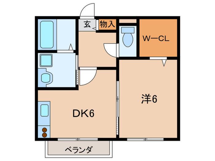 ユマリアコート(1DK/2階)の間取り写真