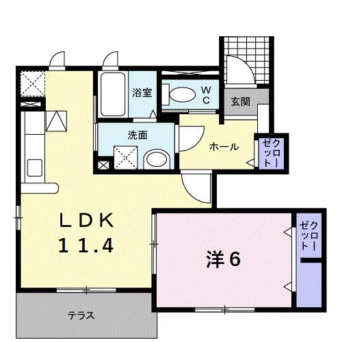サン ソレイユI(1LDK/1階)の間取り写真