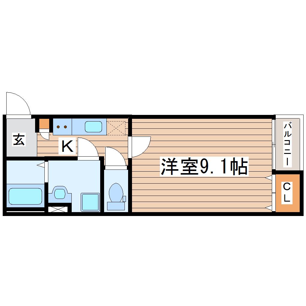 BENE SOPHIA(1K/1階)の間取り写真