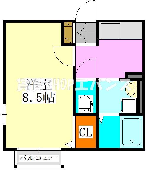 アイビーハイム(1K/1階)の間取り写真