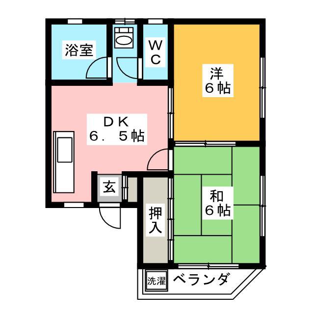 浅野ビル(2DK/2階)の間取り写真