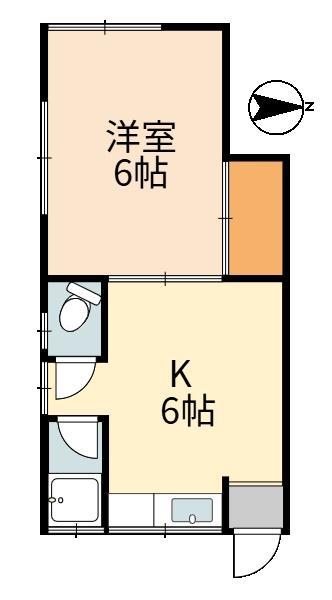 多摩ハイツ(1K/1階)の間取り写真