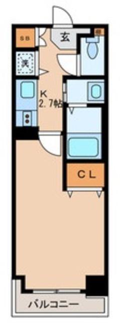 アレグレット千住宿(1K/2階)の間取り写真