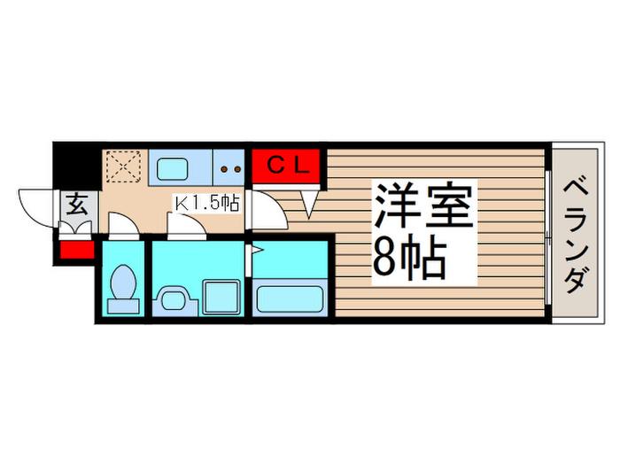 ドゥーエ西船橋(1K/3階)の間取り写真