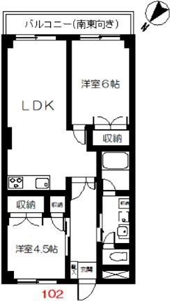 コーポ第三糀屋(2LDK/2階)の間取り写真
