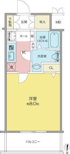 SHOKEN RESIDENCE名古屋サウス(1K/14階)の間取り写真