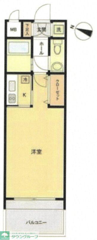 エステートモア天神STUDIO(1K/11階)の間取り写真