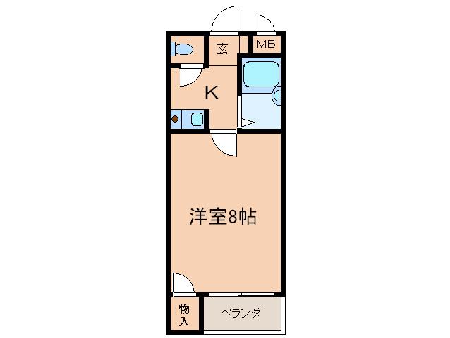 コスモレジデンス住之江(1K/1階)の間取り写真