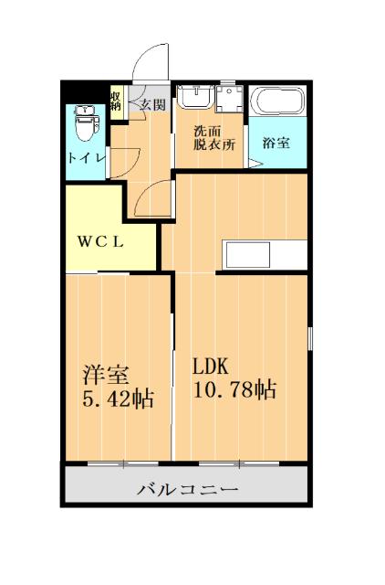 グランディールIII(1LDK/1階)の間取り写真