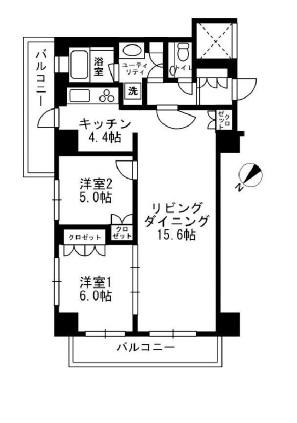 URBAN-PARK代官山(2LDK/3階)の間取り写真